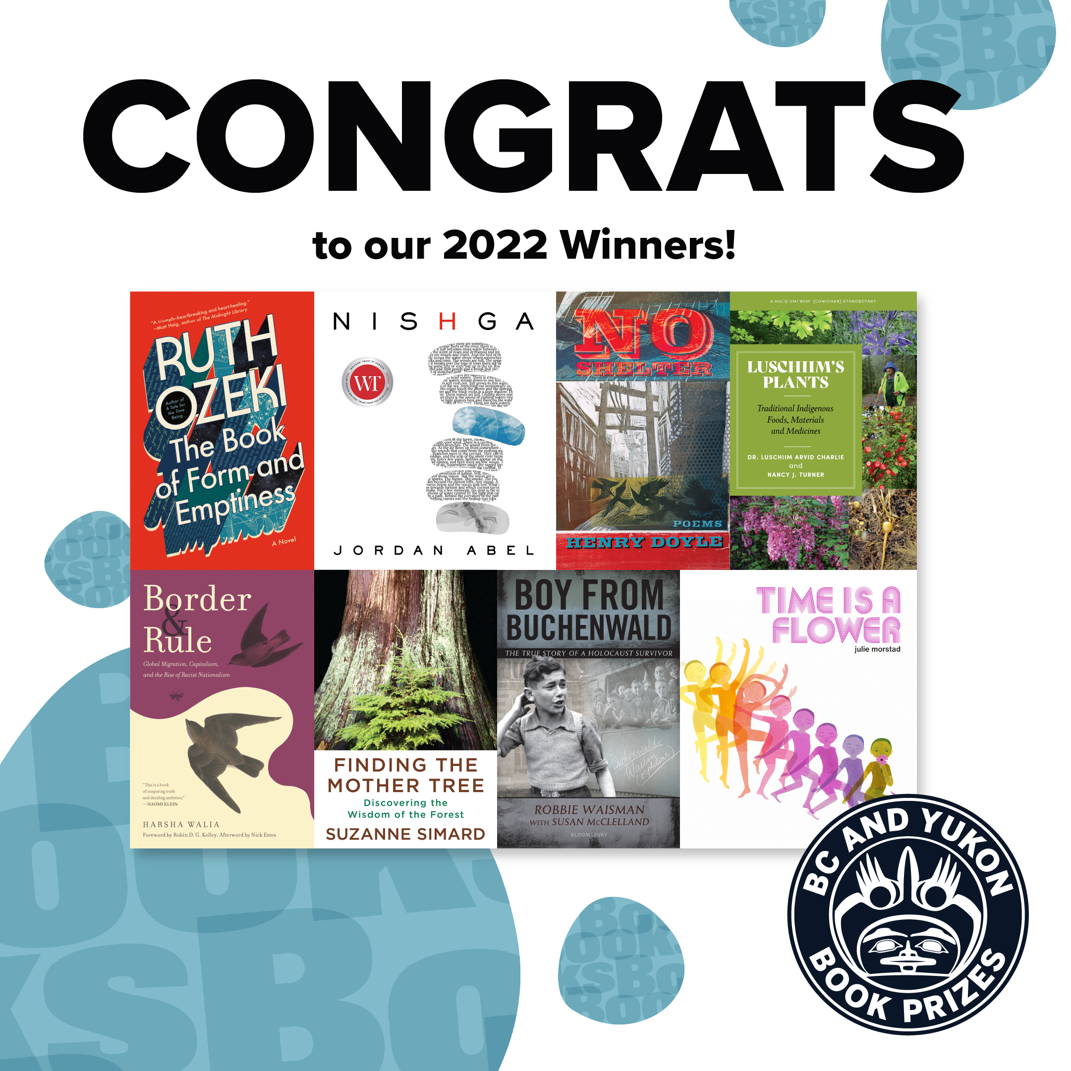 Announcing the winners of the 2022 BC and Yukon Book Prizes BC and