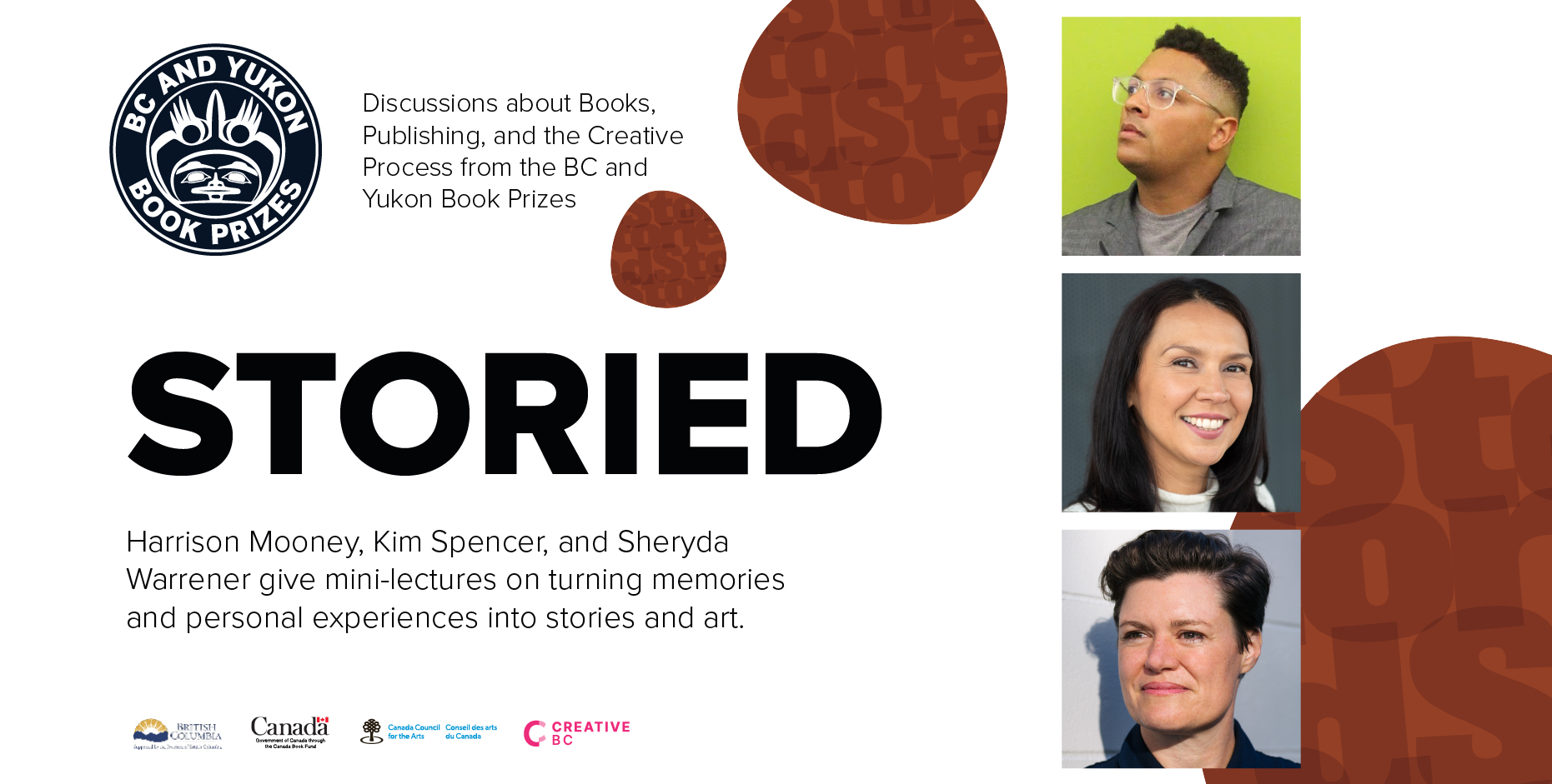 Storied: Turning memories and personal experiences into stories and art with Harrison Mooney, Kim Spencer, and Sheryda Warrener